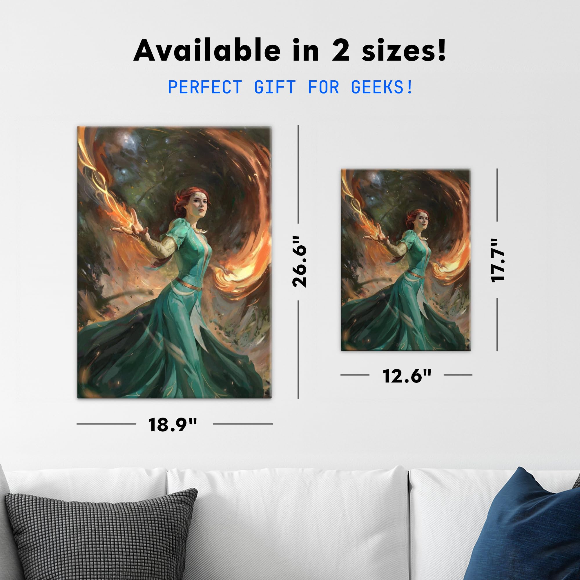 Displate Metallposter The Witcher 3 - Wild Hunt 10th Anniversary - A Fiery Display Plakat - Spielzimmer Zimmer Deko - Bilder Schlafzimmer - Geschenk - Wanddeko Metall Poster 32 cm x 45 cm