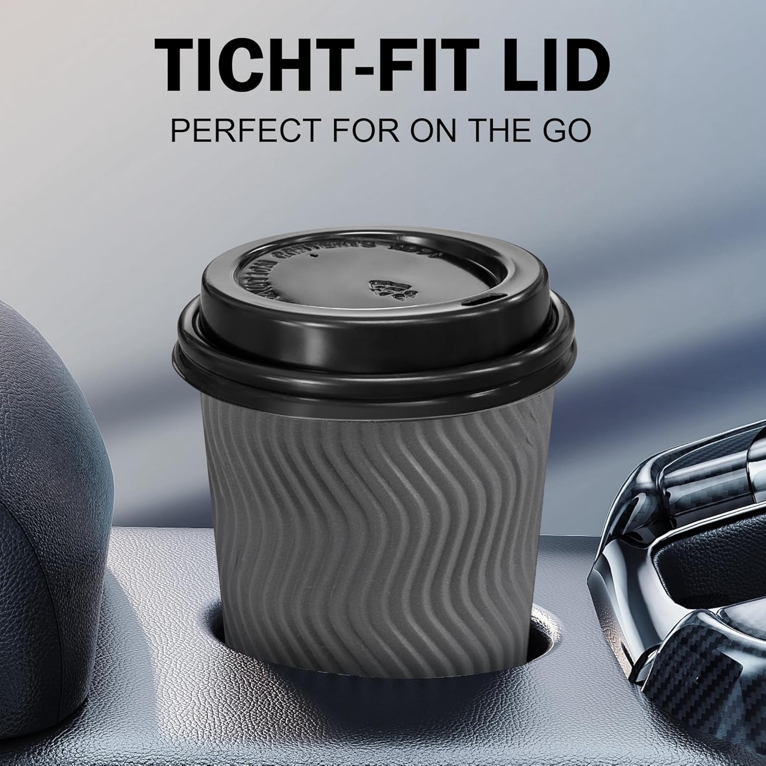 180 Pack Disposable Coffee Cup lids, 3.54'' Leak-Proof Disposable Plastic Cup Lids for 10, 12, 16, 20oz Paper Cups, Hot/Cold Drinking Cup Lids, Black - Image 5