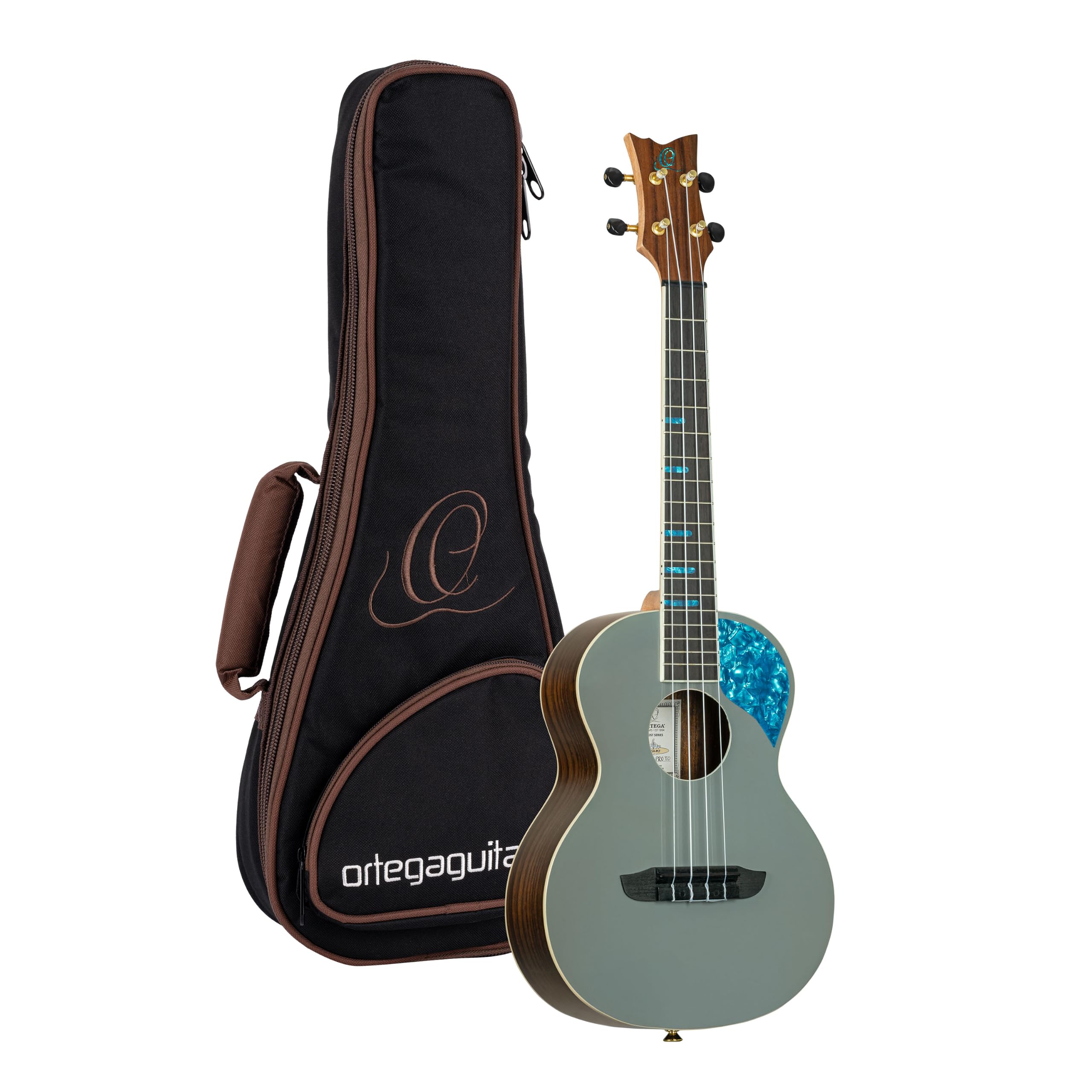 Ortega Guitars Ukulele Tenore Acustico – Ghost Series – Gig Bag Inclusa – Abete Rosso, Grey (RUGH-PLT)