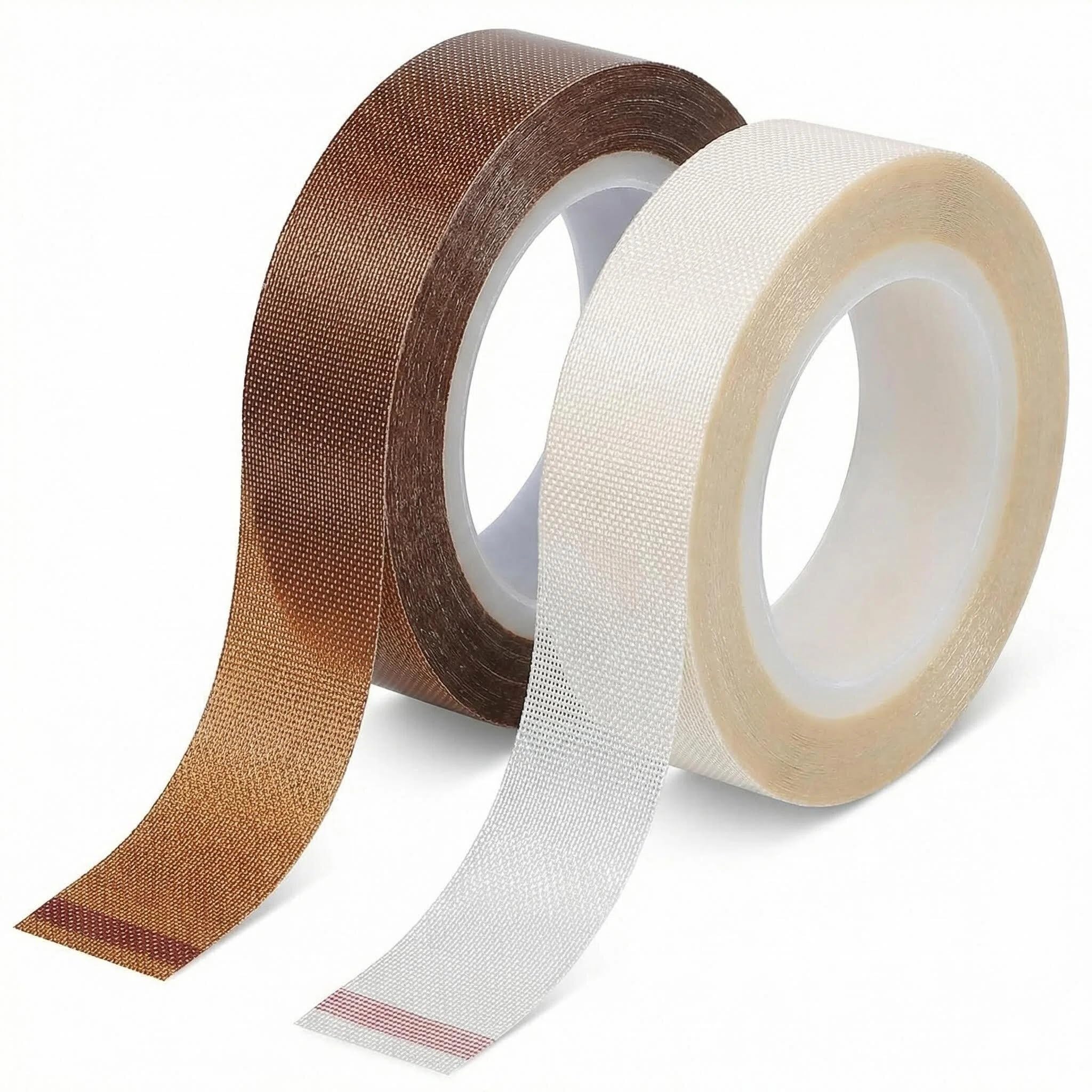 2 Rolls LED Light Strip Tape 1.5x10M White & Brown Light Dimming Masking Cover Sticker, Soften Lighting Blocking Strips Teflon Tape LED Strip Diffuser for Cabinet Makeup Table Router