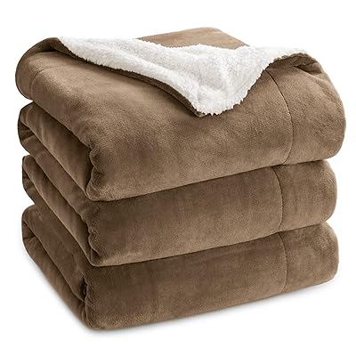 Bedsure GentleSoft Sherpa Fleece Blankets Queen Size for Bed - Thick and Warm, Soft Fuzzy Plush Queen Blanket for Winter, Cream, 90x90 Inches