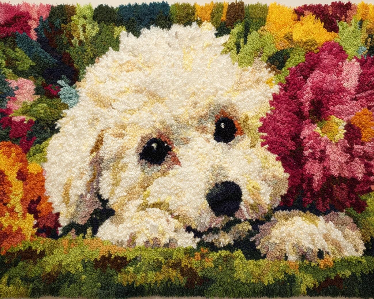 AMBATTERY Latch Hook Tapestry Kit Cartoon Dog 60x90cm