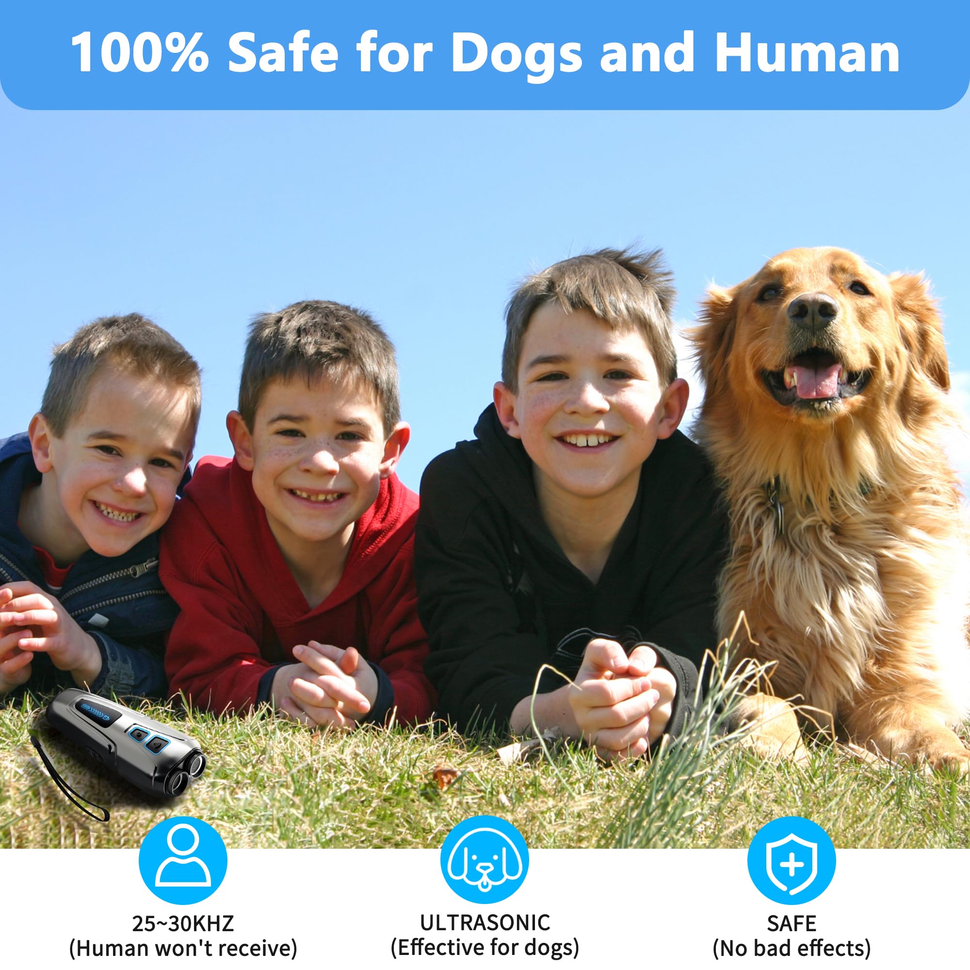 Love begans Ultrasuoni per Cani, Dispositivo Antiabbaio, Regolabile Frequenza Dispositivo Controllo Antiabbaio, Ultrasuoni Deterrente Anti-Abbaio per Cani Antiabbaio, Interni ed Esterni