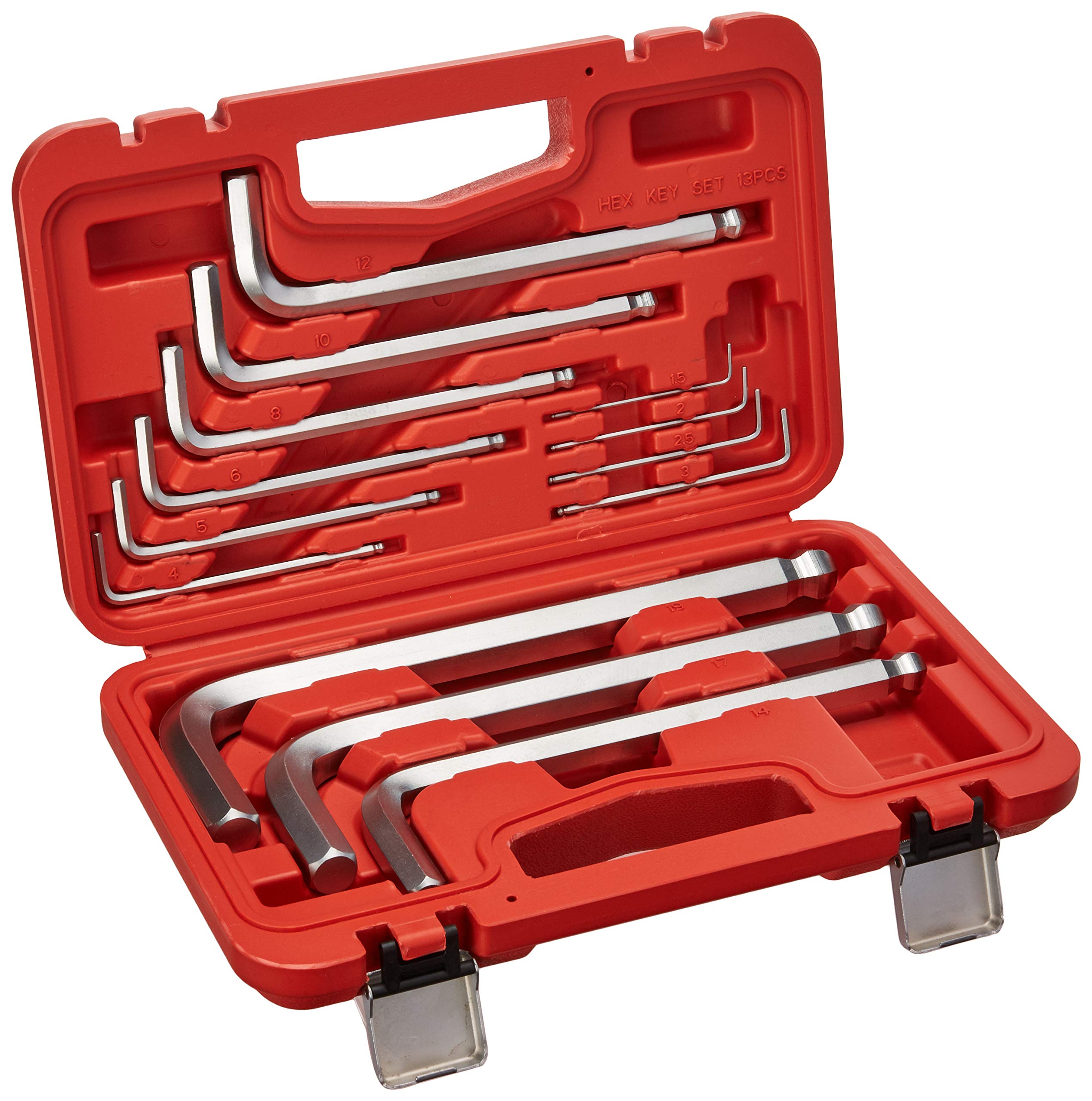 Jetech 13-Piece Premium Hex Key Allen Wrench Set, Metric Assortment, L Shape, Premium Alloy Steel, Precise and heat-treated for strength, Metric 1.5-19 mm, Storage Case - BM-C13