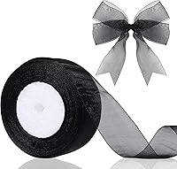 Vista 7 de Cinta de organza transparente de 1.5 pulgadas, cinta de gasa azul cielo para envolver regalos, decoración de Navidad, Halloween, ramo de boda