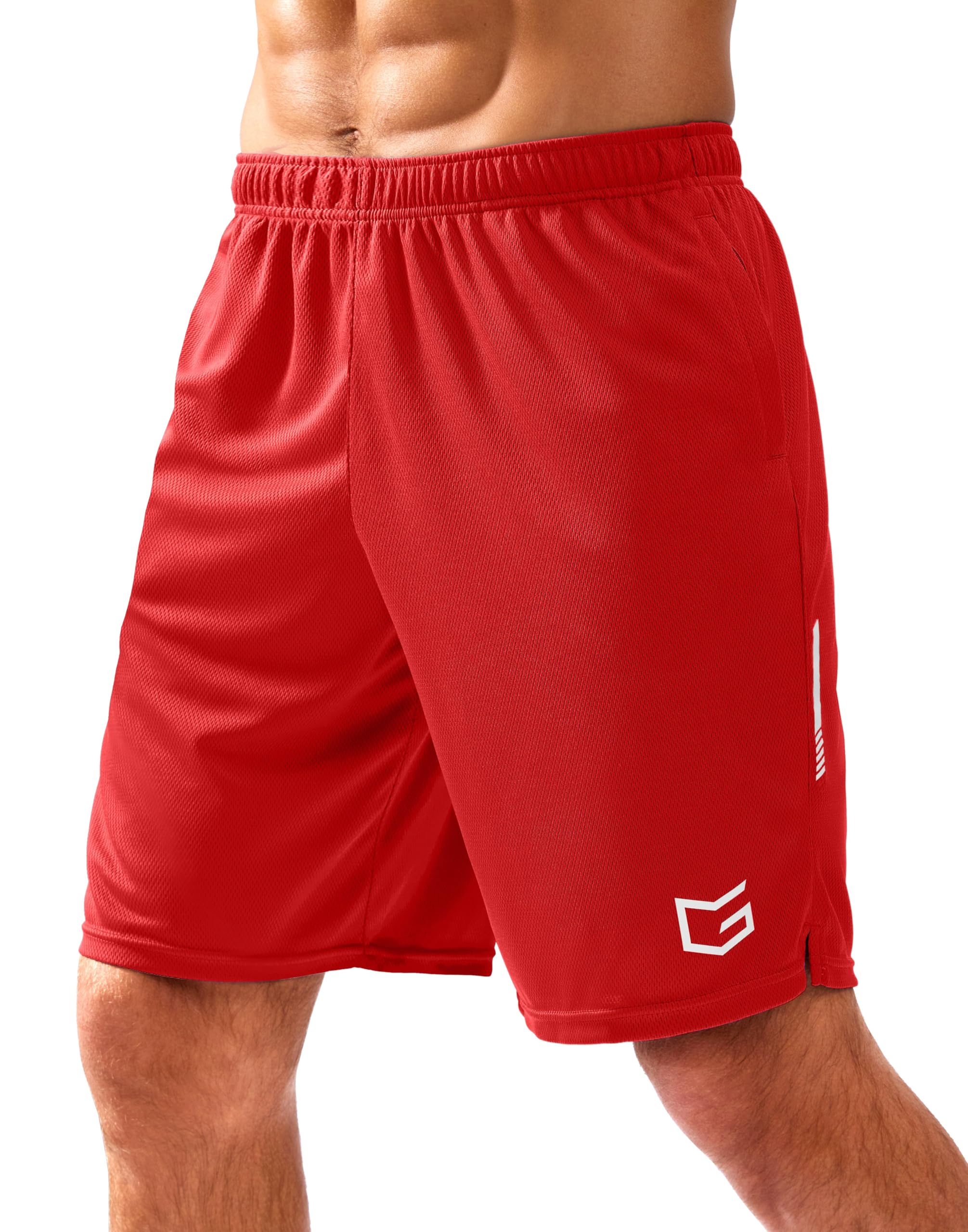 G Gradual Men's Gym Shorts 5"/7"/10" with Zipper Pockets Basketball Athletic Mesh Quick Dry Shorts for Workout Running Tennis
