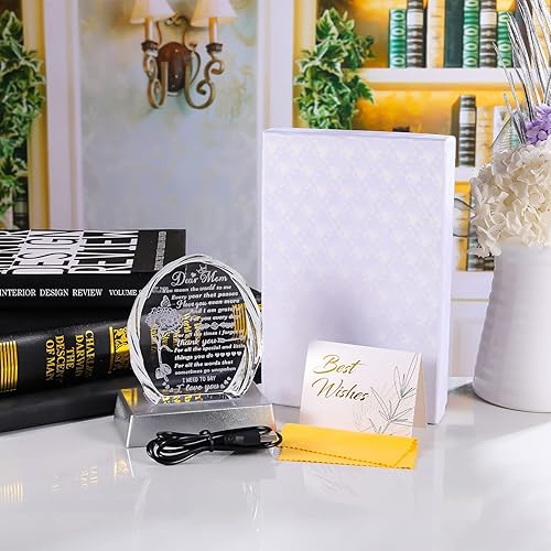 Miniatura 34 de Regalos para hija de mamá papá, regalos de cumpleaños para el día de la madre para hija adulta, recuerdos de cristal para mi hija, regalo de Regalos