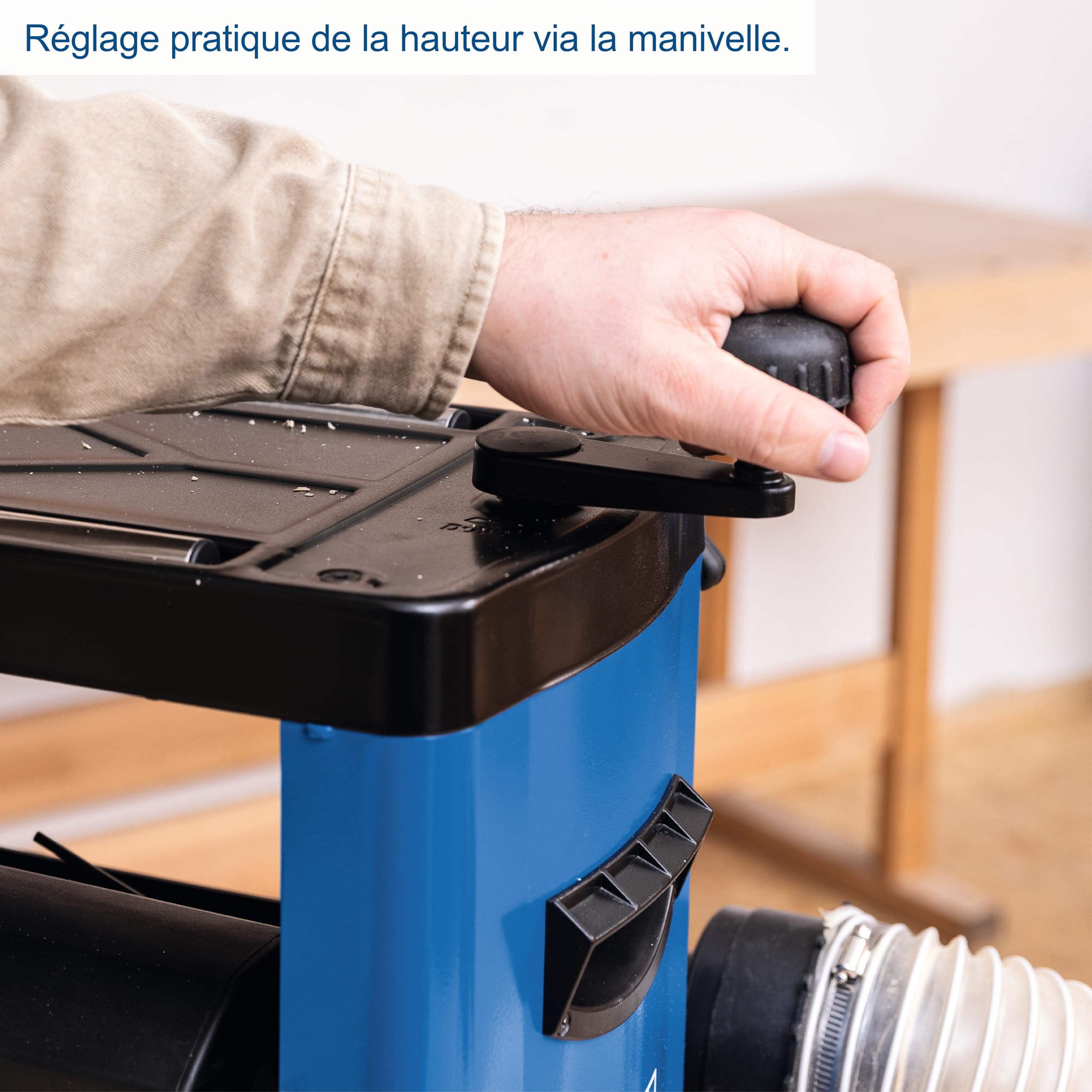Scheppach Raboteuse PLM1800 | 1500W | Arbre de Rabotage Ø48mm | Vitesse de Rotation de l'arbre de Rabotage 8500 min-1 | Hauteur/largeur de passage : 152 mm / 330 mm | 2 fers en Acier Rapide