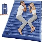 Double Camping Sleeping Pad,Elegear CumbreX™Self Inflating Air Sleeping Mat 5.5" with Pillow Built-in Foot Pump, Inflatable Camping Mattress Compact for Tent,Cot Backpacking,Hiking,Camping,Travel,Blue