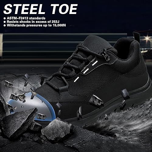 Miniatura 3 de Steel Toe Shoes for Men Women, Non-Slip Waterproof Work Safety Shoes, Indestructible Puncture-Proof Construction Industrial Shoes, Zapatos de