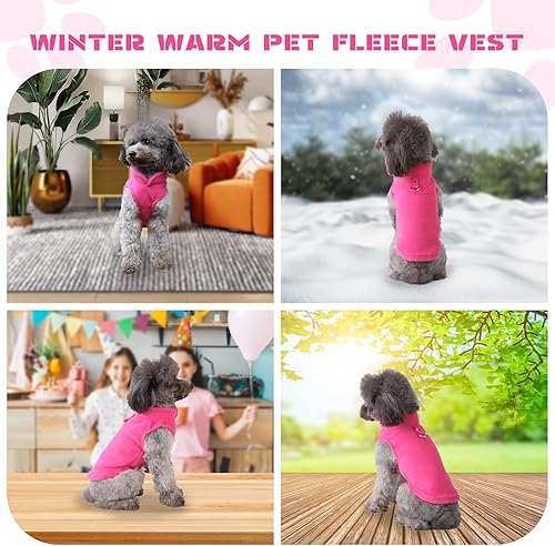 Miniatura 7 de PETCARE Suéter pequeño para perros y gatos, chaleco de forro polar suave con correa de anillo tórico para otoño e invierno, abrigo cálido para