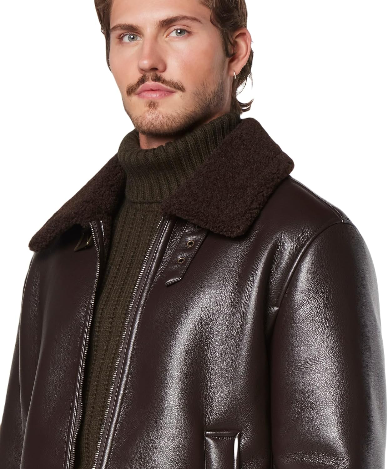 Andrew Marc Men's Andrew Marc Men's Faux Leather Sherling Jacket