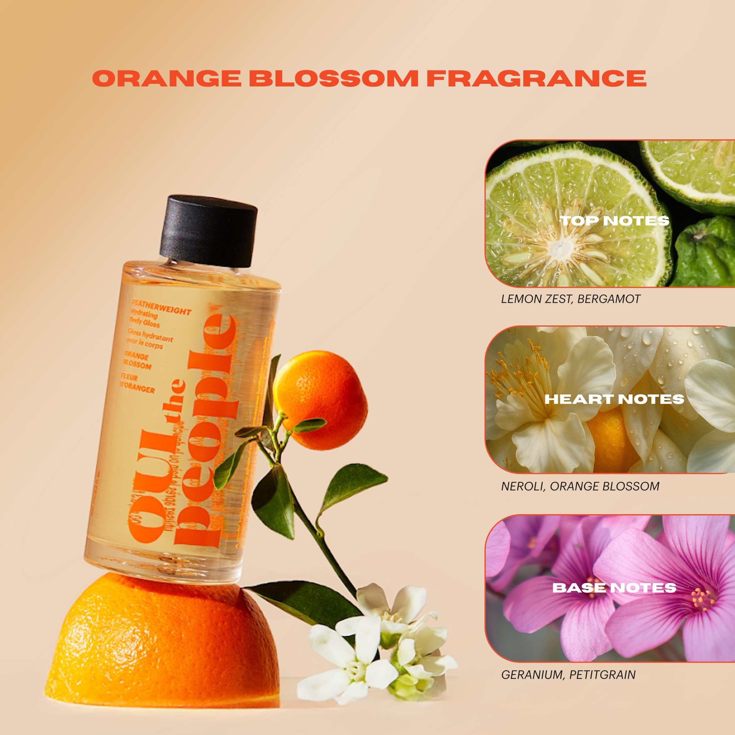 OUI the People Featherweight Hydrating Body Gloss, Orange Blossom, 3.3 oz