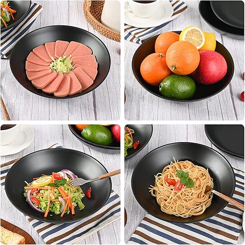 Miniatura 2 de Juego de 6 cuencos de fibra de bambú para pasta de 34 onzas, 8.5 pulgadas, cuencos grandes para ensalada, pasta, frutas, helado, sin BPA, aptos para