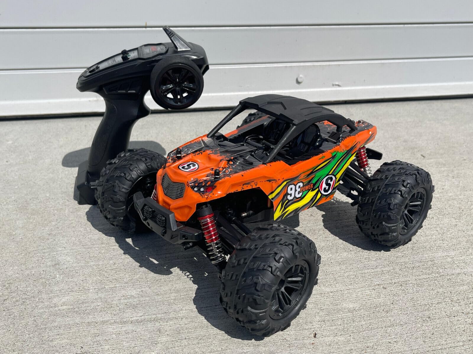Remote Control Monster Truck, ATV 1:16 Scale, 2.4GHz 4WD, Electric Brushed Motor, Orange RC