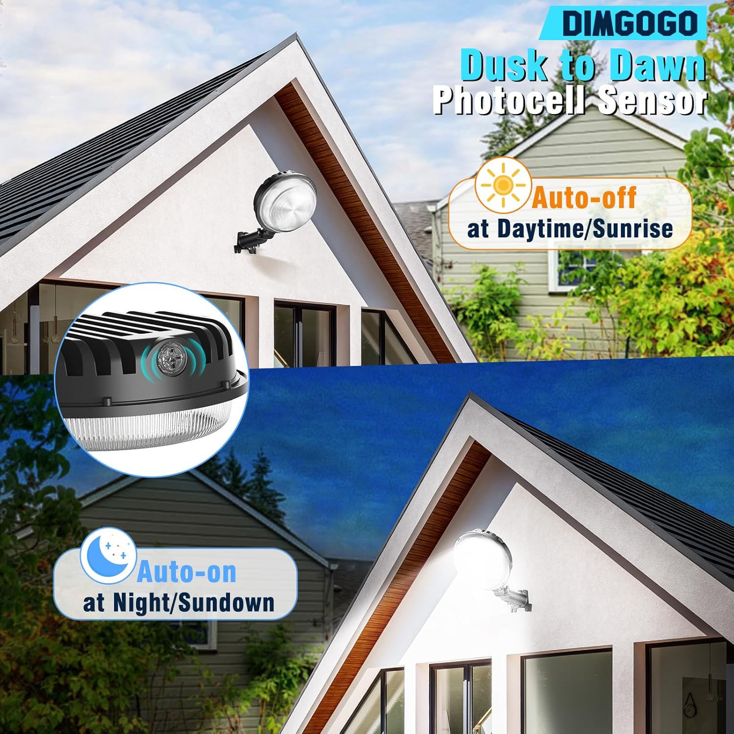 150W LED Barn Light, 20000LM Dusk to Dawn Outdoor Yard Light with Photocell, IP66 Waterproof, 1200W MH/HPS Equivalent, Aluminum Housing Outside Security Flood Lighting for Garage Farmhouse