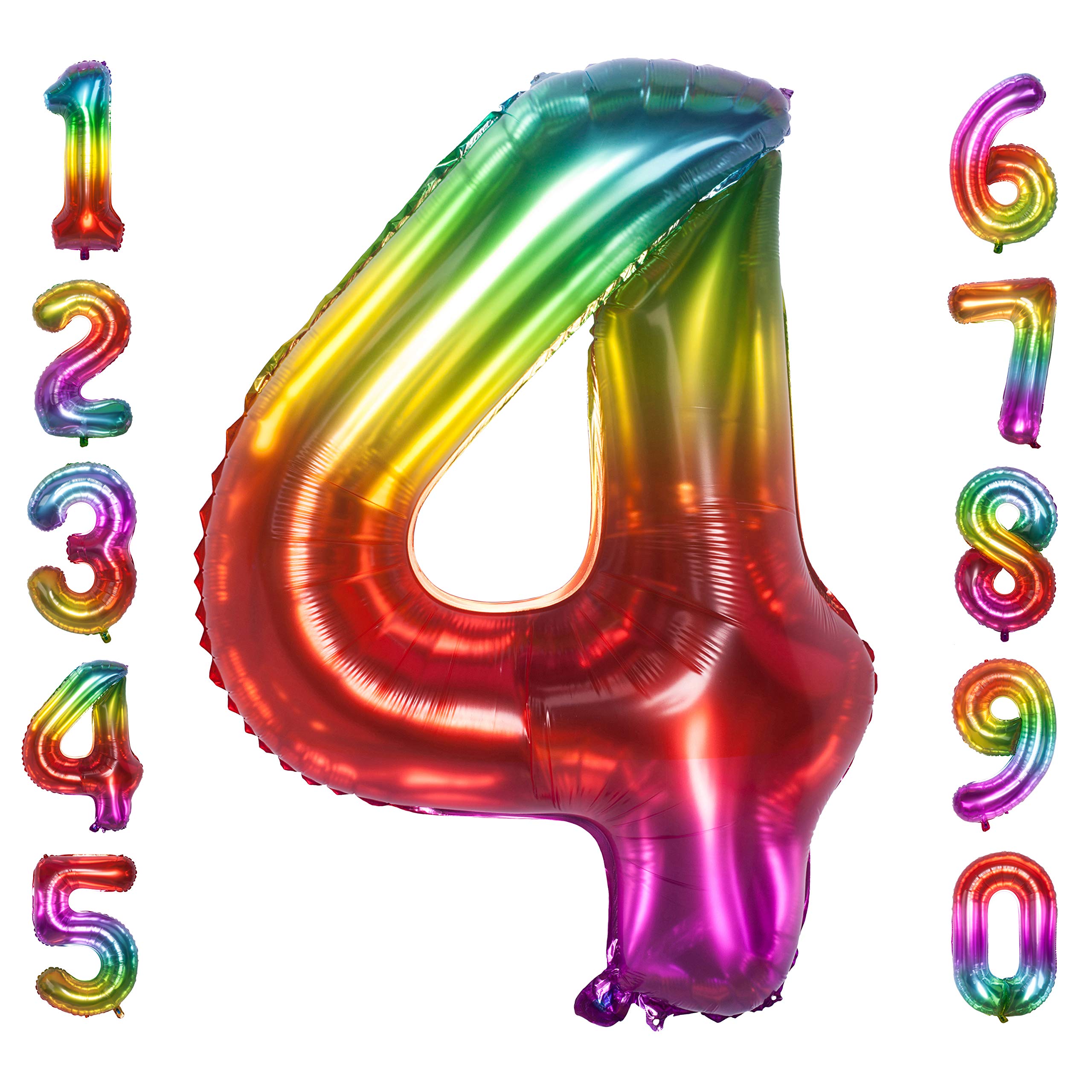 Red 0 balloon 40 Inch Giant Helium Foil Number 0 to 9 Red Balloon Birthday Wedding Party Digital Decorations (Number 0) — view 443