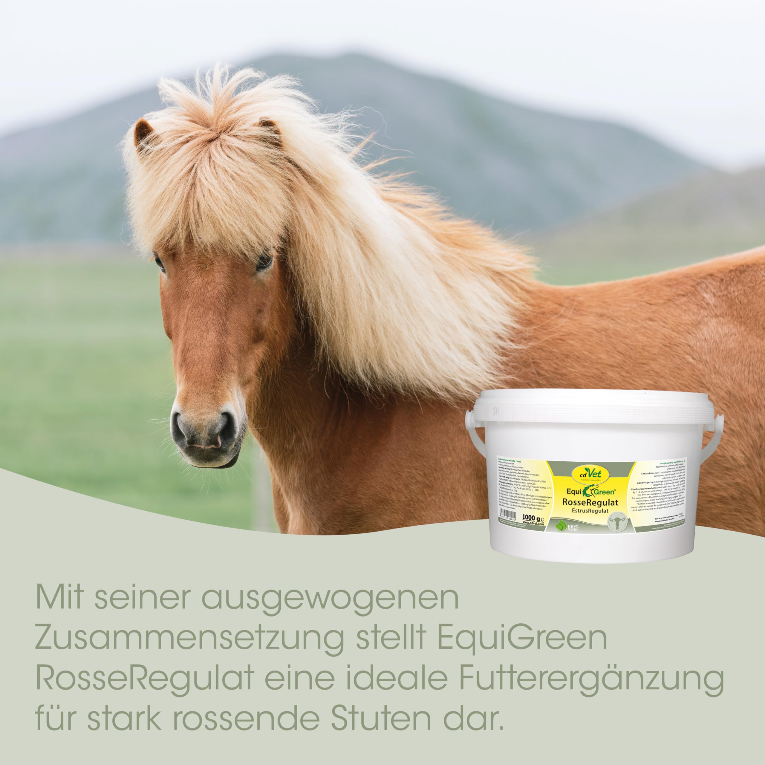 cdVet EquiGreen RosseRegulat - Nahrungsergänzung mit Mönchspfeffer zur Unterstützung bei Rossigkeit von Stuten, 1 Stück (1er Pack)