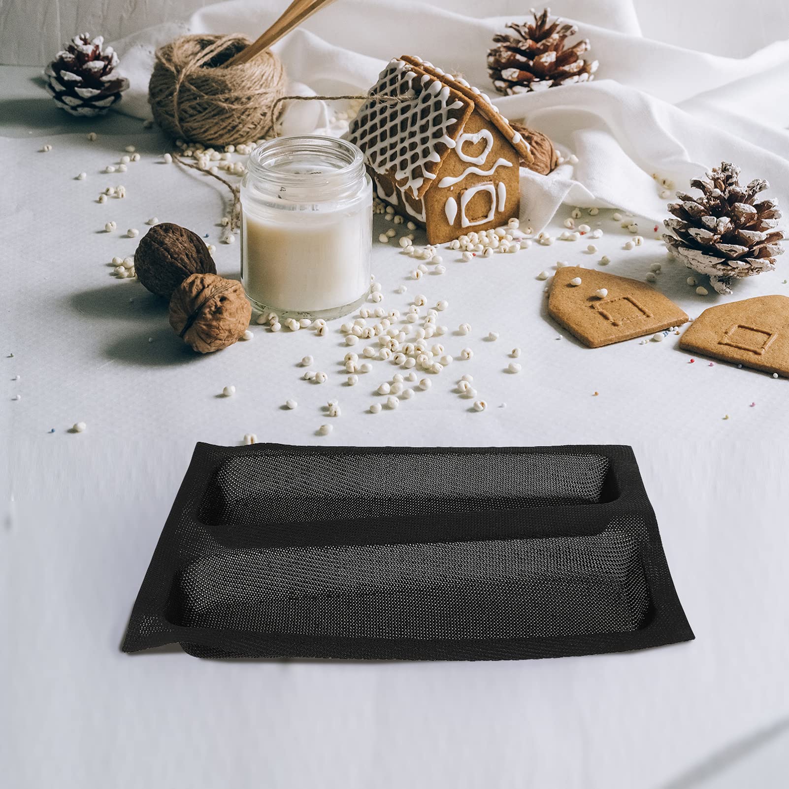 BESTonZON 3pièces Moule à Silicone Respirant Antiadhésif Pour Cuisson De Et Desserts Couleur Noire Pour Cuisine Professionnels