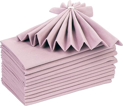 Miniatura 2 de Juego de 12 servilletas de 85 % algodón y 15 % lino, para uso diario, servilletas especiales de esquinas ingletadas de Pascua, preencogidas, buena