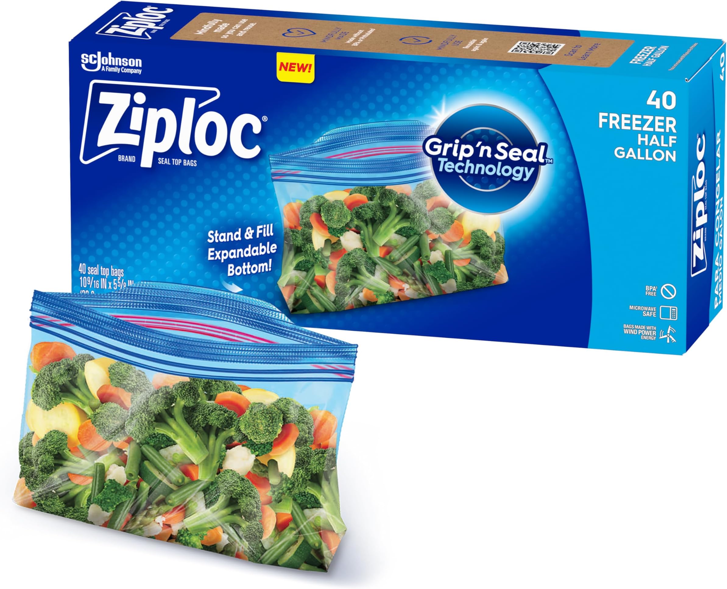 Freezer Slider Zipper 3.2 MIL Thick Food Storage Bags Size 10x12 Inch - View #8