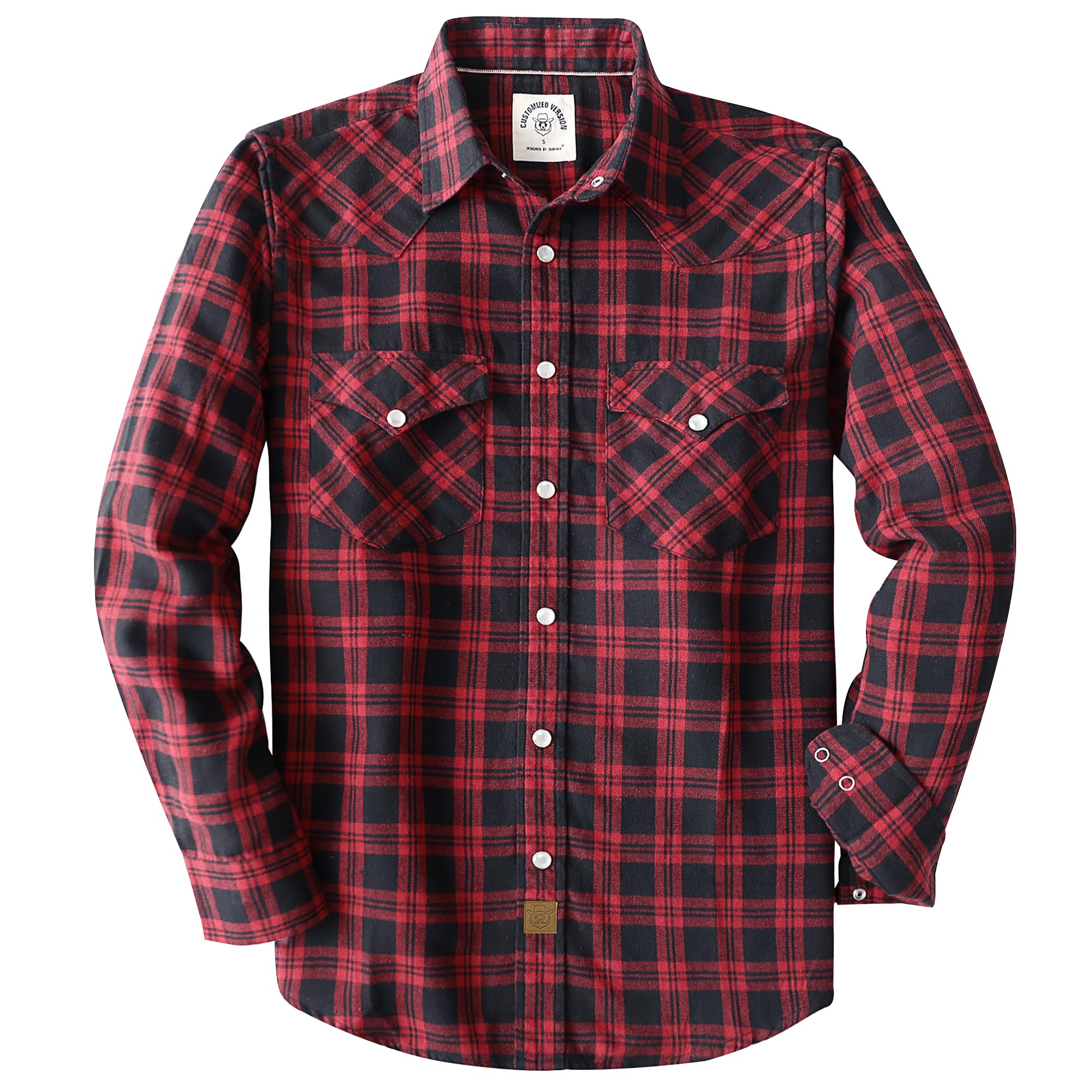 Dubinik®6 oz Camisa de Franela para Hombre Botones a Presión Estilo Vaquero