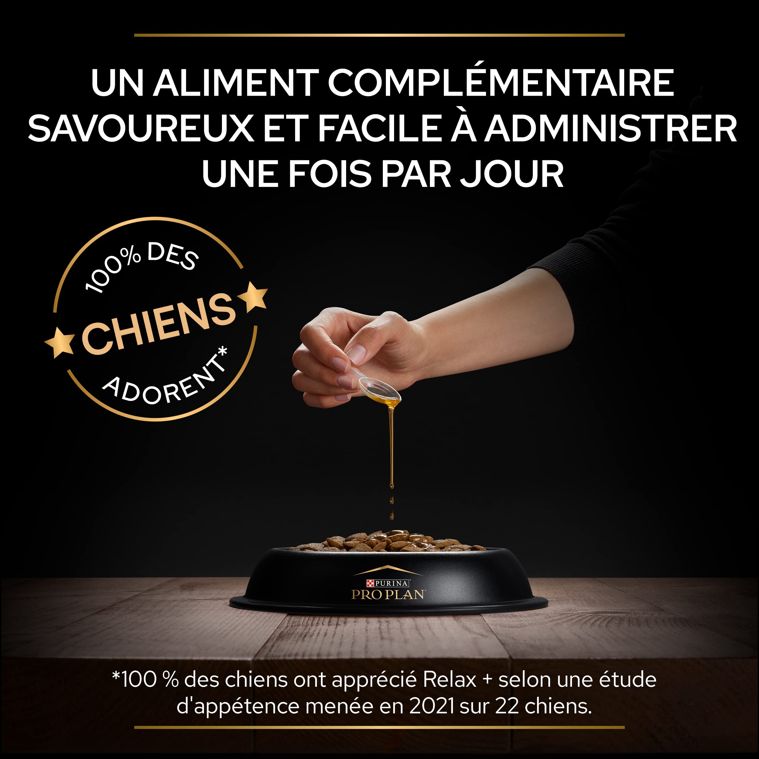 PURINA PRO PLAN | Relax+ | Chien | Aliment complémentaire pour Chien Adulte | Apaise et calme les comportements excessifs, préserve un état émotionnel positif| Huile | Bouteille de 250ml