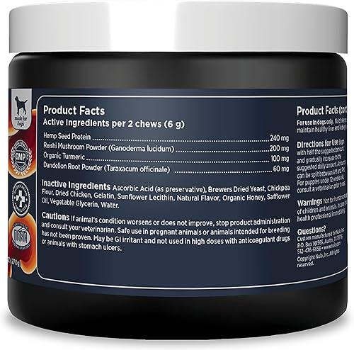 Miniatura 2 de Nulo Suplemento para perros de semillas de cáñamo y hongos Reishi ayuda a apoyar las funciones saludables del hígado y riñón y promueve el
