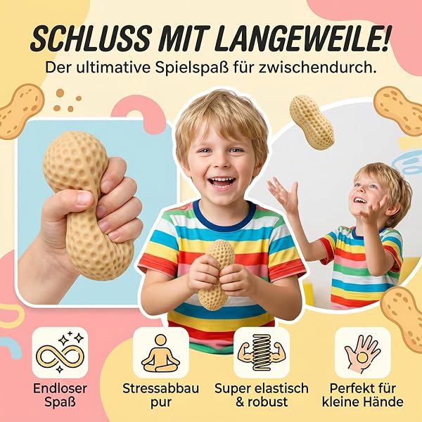 2PCS Balle Anti Stress Cacahuètes, Aliment Mignon Forme au Adulte Jouet Anti Stress Jouet, Soulage l'anxiété Sensoriel Retour Lent Cadeau pour Enfant et Adulte à Main pour Soulager Le de Bureau - 2