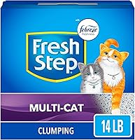 Fresh Step Multi-Cat Extra Strength Scented Litter with the Power of Febreze, Clumping Cat Litter,Gray, 14 Pounds...