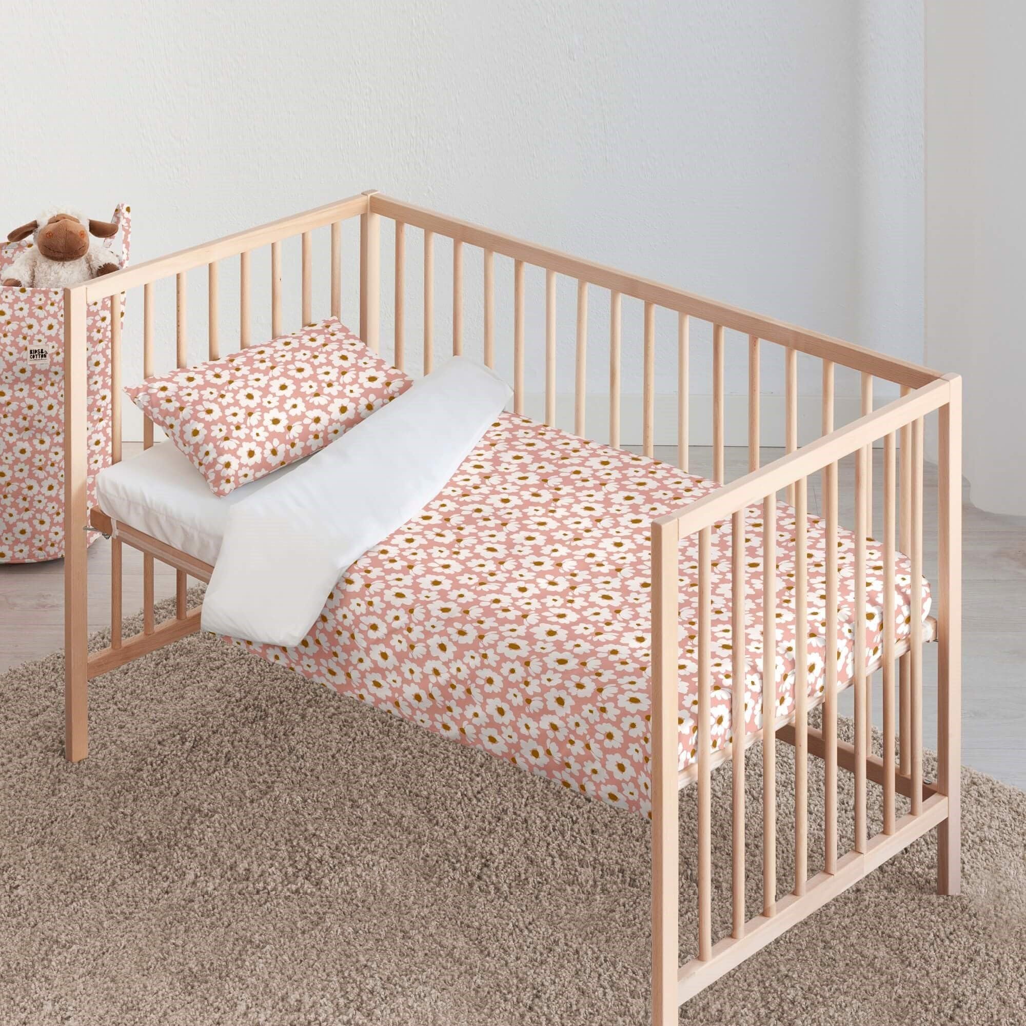 Belum Bettwäsche-Set für Kinderbett 60 cm (100 x 120) - 100% Bio-Baumwolle - 2 Teile - Single - Reißverschluss - Unisex - 4 Stück