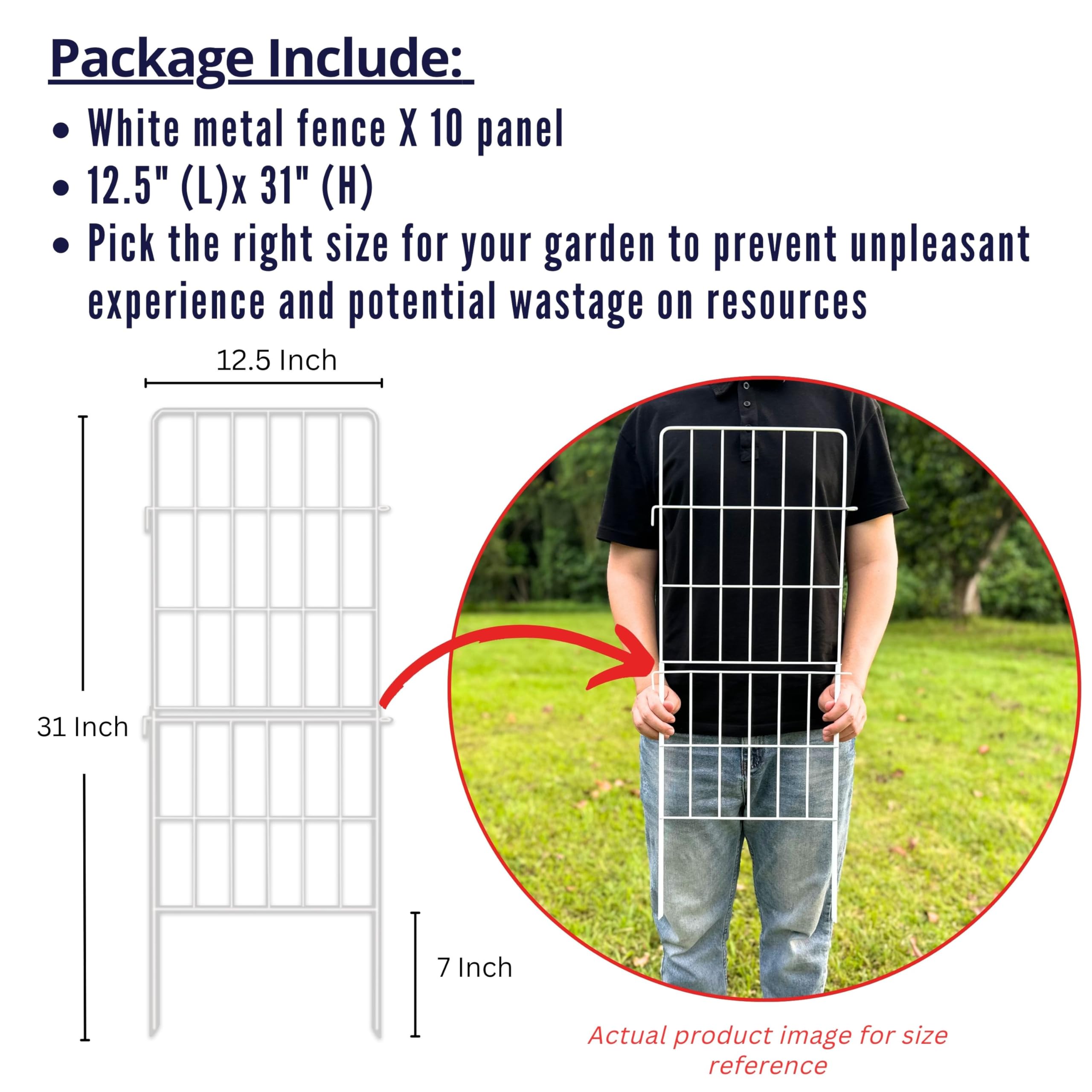 Clôture De Jardin Décorative – 10 Panneaux 80x73.6 Cm – Métal Inoxydable – Installation Facile Sans Creuser – Pour Terrasse Et Protection Animaux