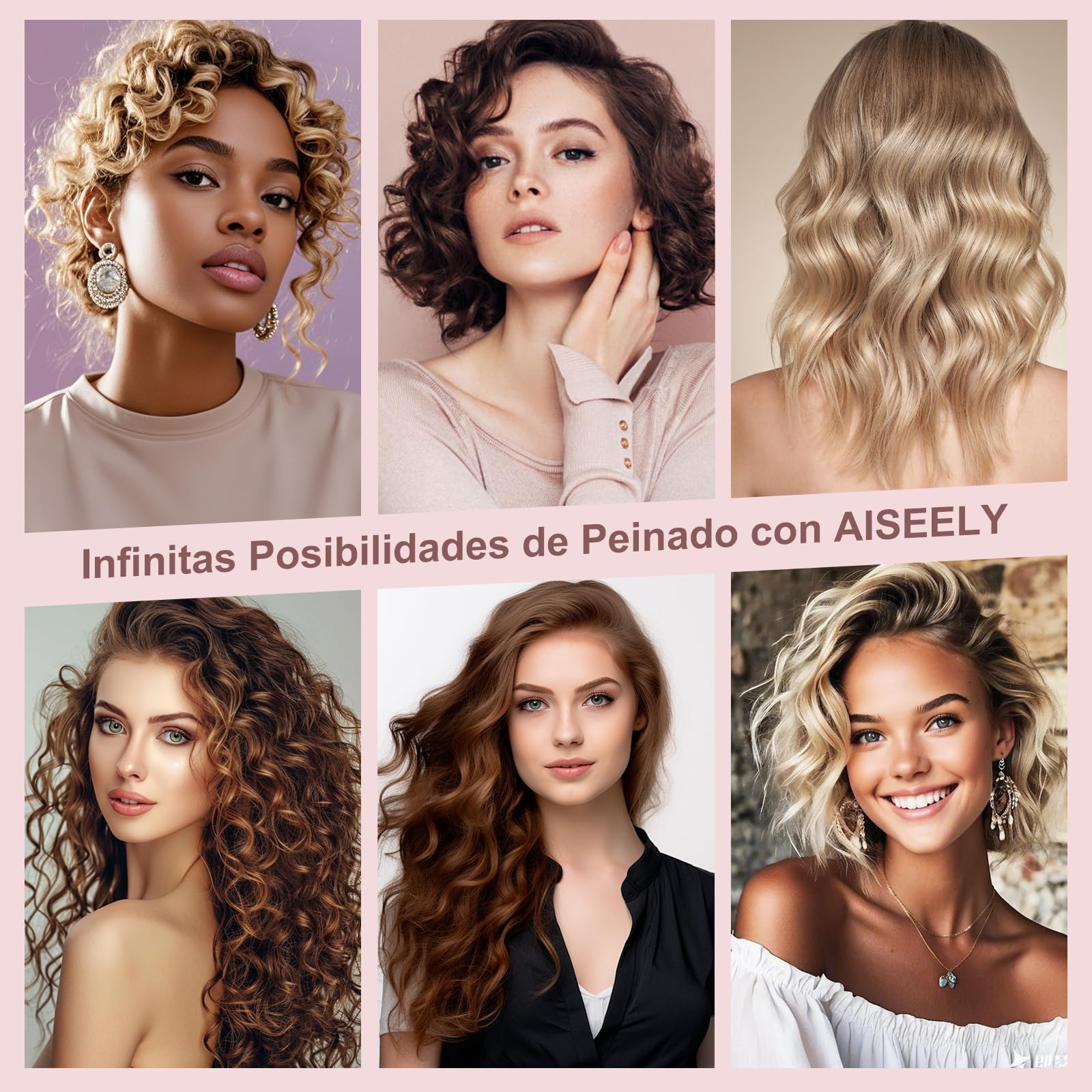 AISEELY Rizador de Pelo Ondas, 20 MM Plancha Ondas Pelo, 5 Temperatura Ajustable 120℃ y 200℃, PET Anti-Escaldaduras, Mini Ondulador de Pelo Portátil, Plancha Ondas para Principiantes - Negro