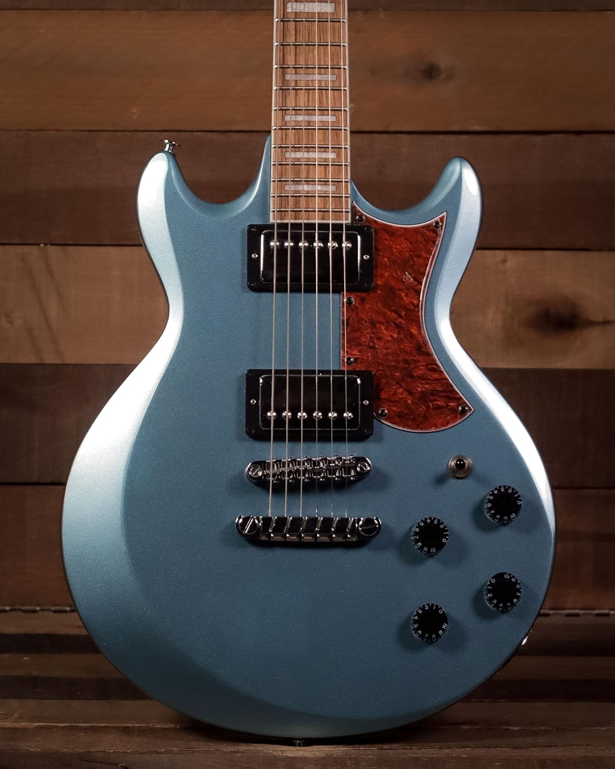 Ibanez AX 6 String Solid-Body Electric Guitar, Right, Metallic Light Blue, Full (AX120MLB)