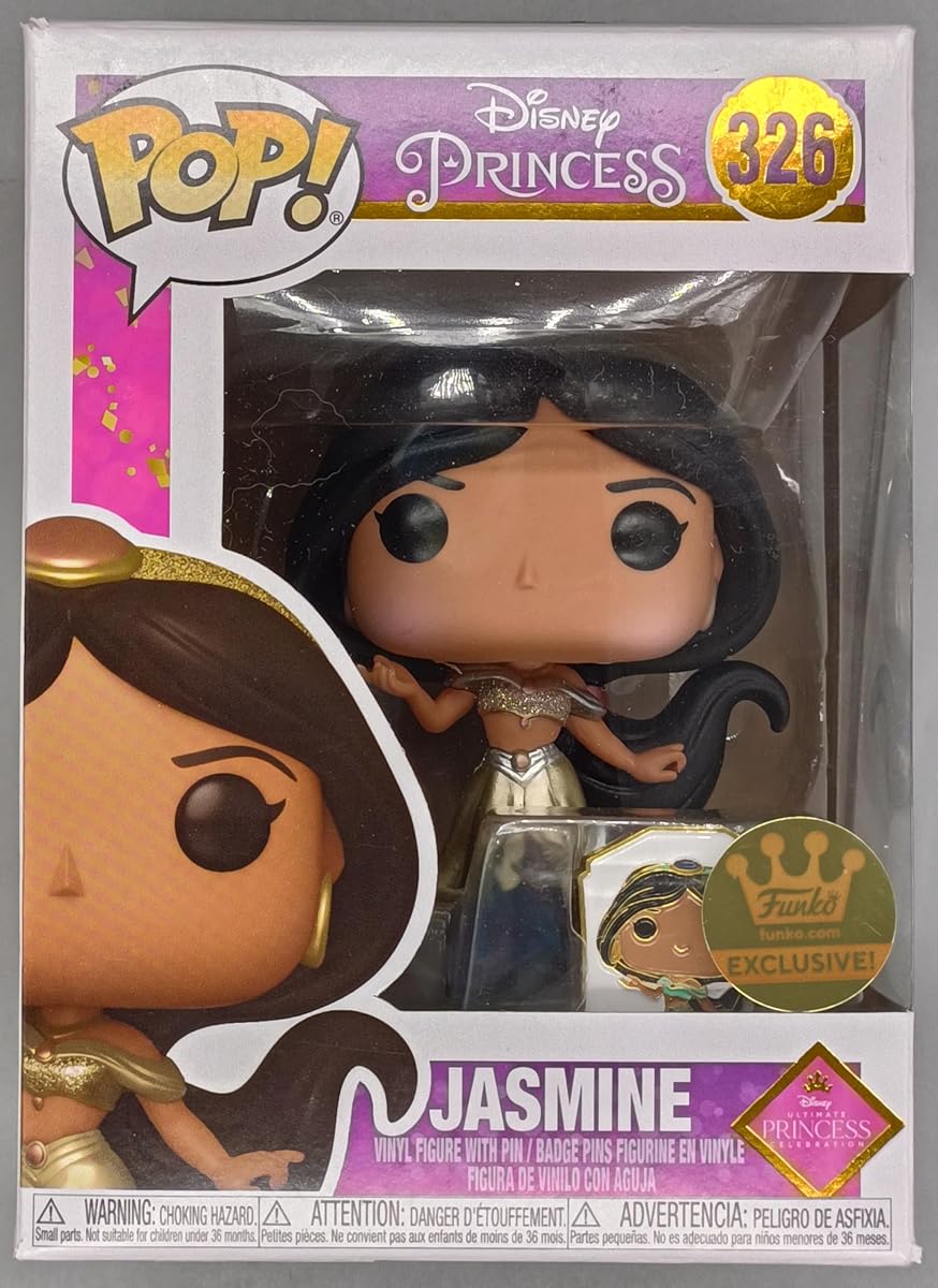 POP! Disney Princess Jasmine W/Pin 326 Exclusive 2021 Fall Convention ( Shared Exclusive Sticker)