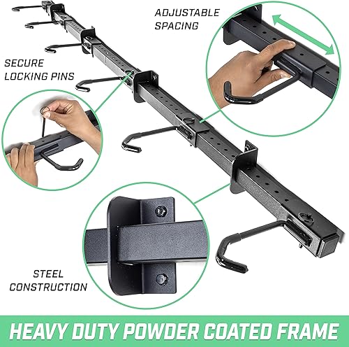 Miniatura 5 de GoSports Portabicicletas montado en la pared para garaje - Almacenamiento vertical para 4 a 6 bicicletas