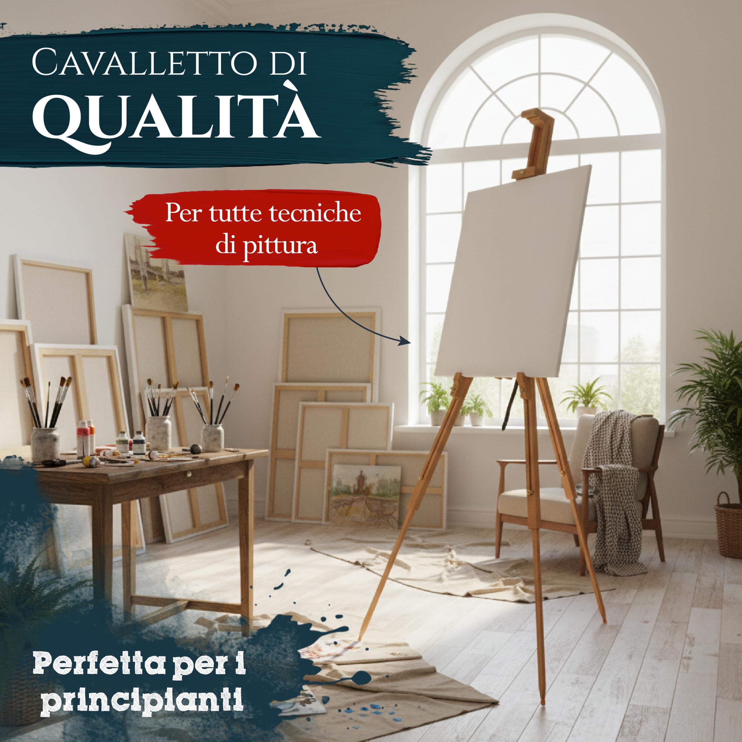 Artina Cavalletto portatile per artista – supporto regolabile in legno per pittura e disegno da viaggio – esposizione di cartelli di nozze