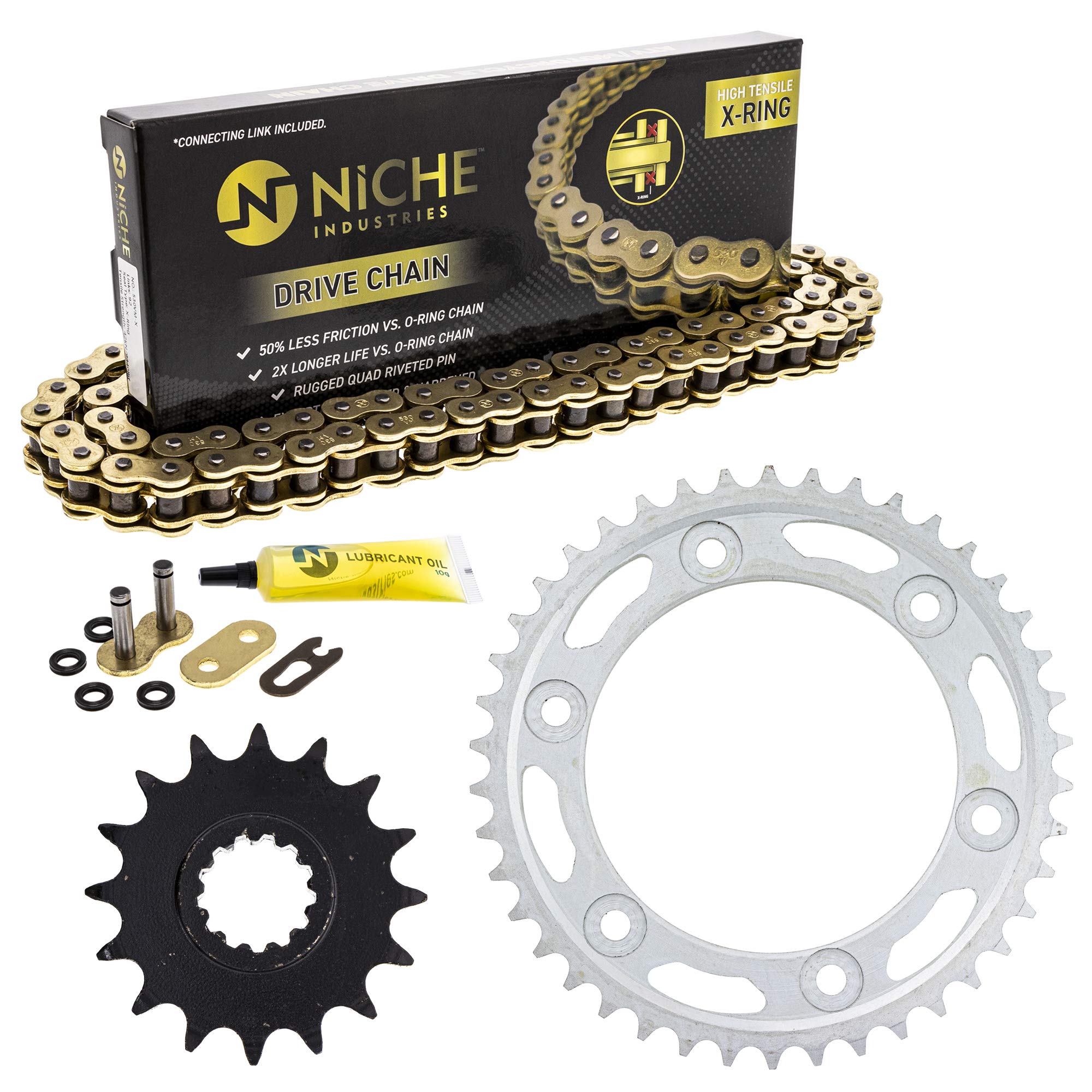 NICHE Drive Sprocket Chain Combo for Honda CBR1000RR Front 16 Rear 42 Tooth 530VM-X X-Ring 116 Links