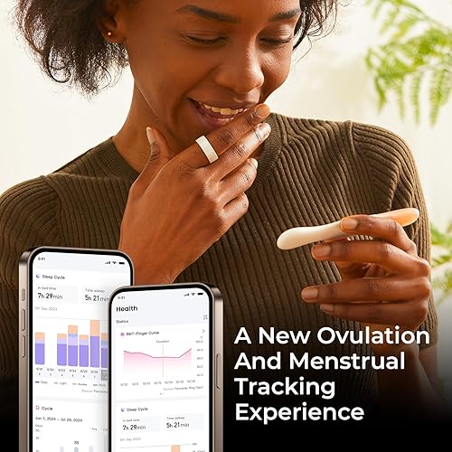 Miniatura 8 de Anillo inteligente femometer Gen2 de cerámica Monitoreo del sueño, frecuencia cardíaca y ciclo con suscripción gratuita Rastreador de salud y Oro