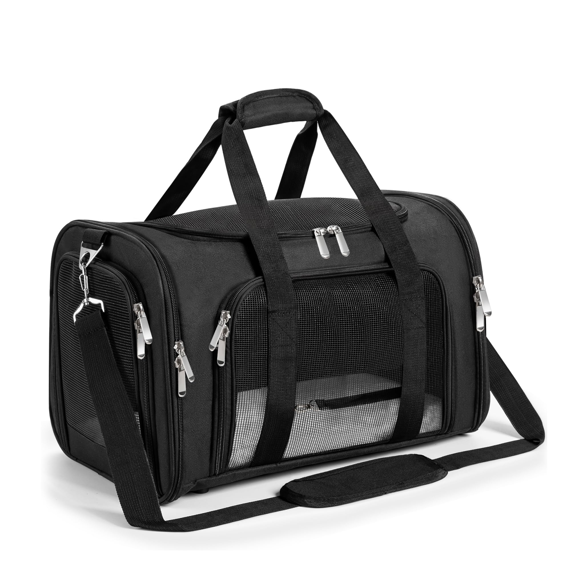 Soft Sided Cat/Pet/Dog Carrier Bag,Portable Foldable Pets Travel Carriers For Cats/Dogs With Shoulder Strap & Removable Mat,Durable Puppy Basket of 16 lbs Airline Approved