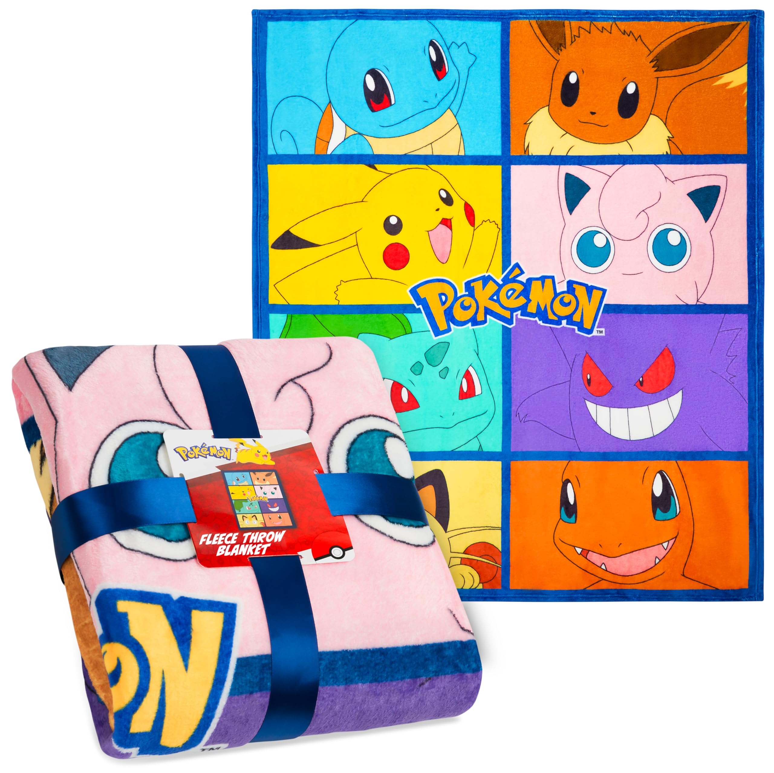 Pokemon Soft Fleece Bed Blanket, Warm Bed Throw 51 x 59 inches for Sofa Bedroom Accessories, Anime Gifts for Kids Teens