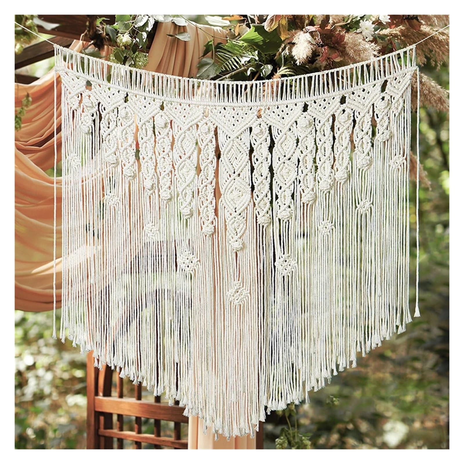 Rideau de Porte en Coton macramé tissé à la Main, 1 pièce, Tapisserie Murale Suspendue, Artistique pour Cuisine