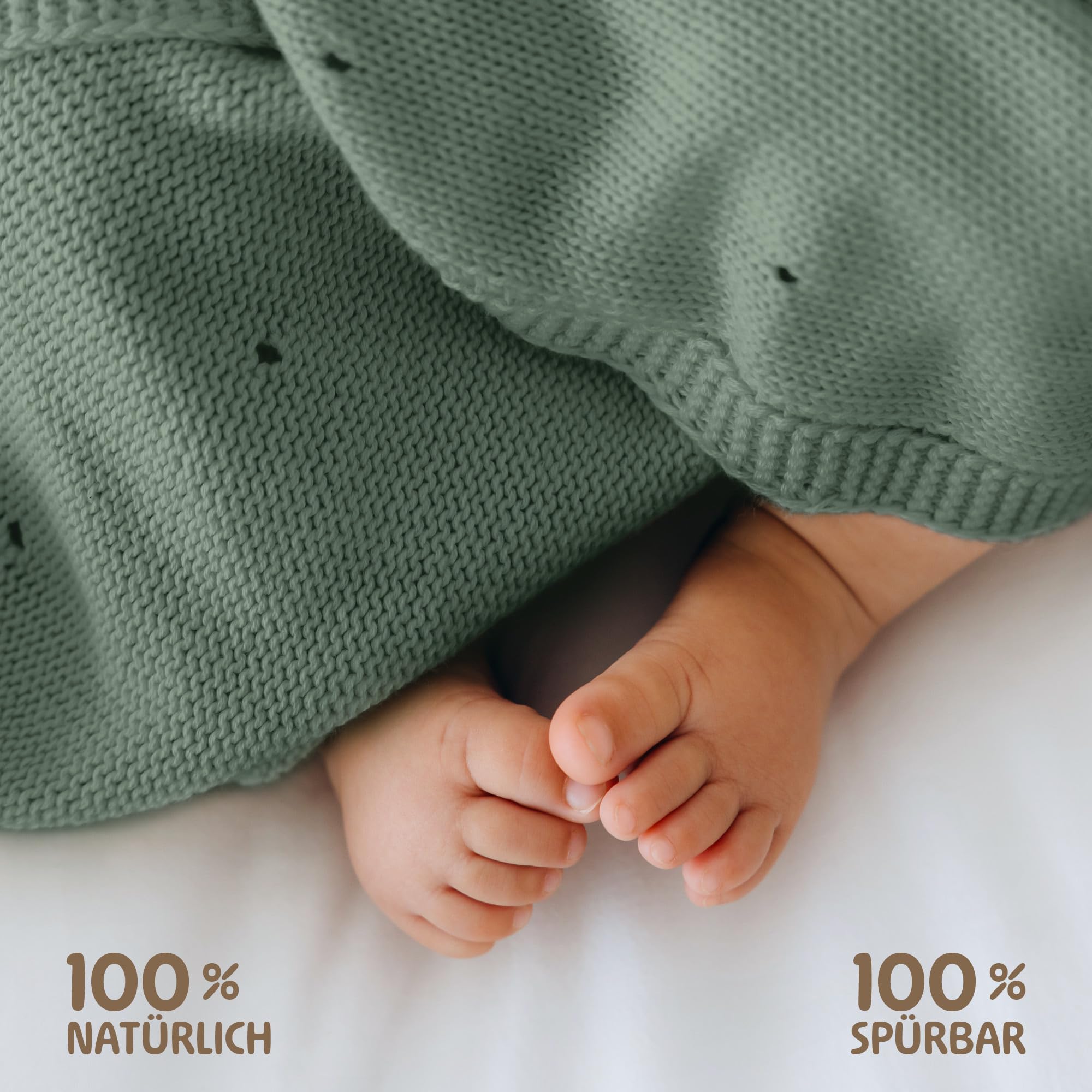 Merle Baby Blankets with Hole Pattern (Sage Green) - Image 3