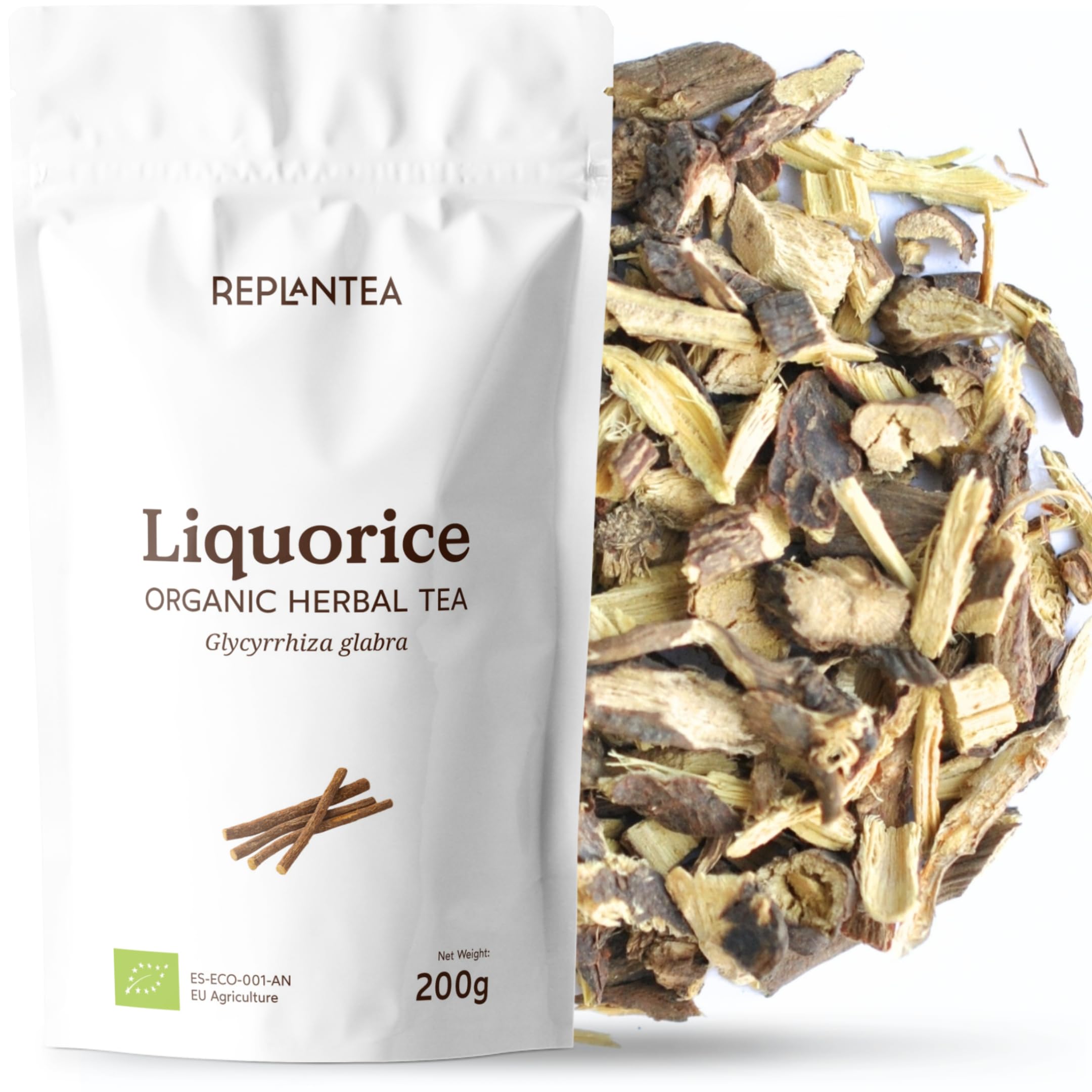REPLANTEA Organic Liquorice Root 200g (100 Cups) | Crushed for Hot & Iced Tea | Caffeine Free