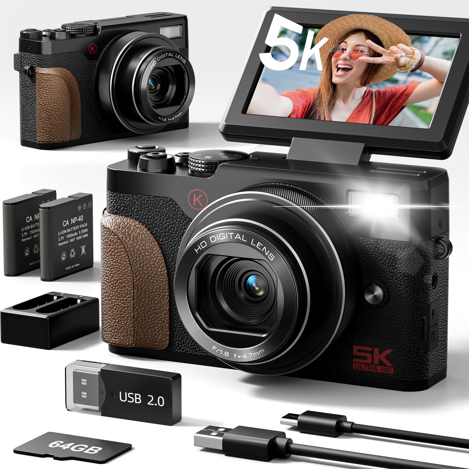 NBD 5K Digital Cameras for Photography Autofocus