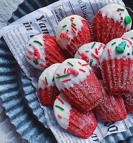 Chirstmas de Navidad con forma de caramelo rojo y perla, 4.2 onzas, 4.2 onzas, para hornear, comestible, árbol de Navidad, muleta, decoración de