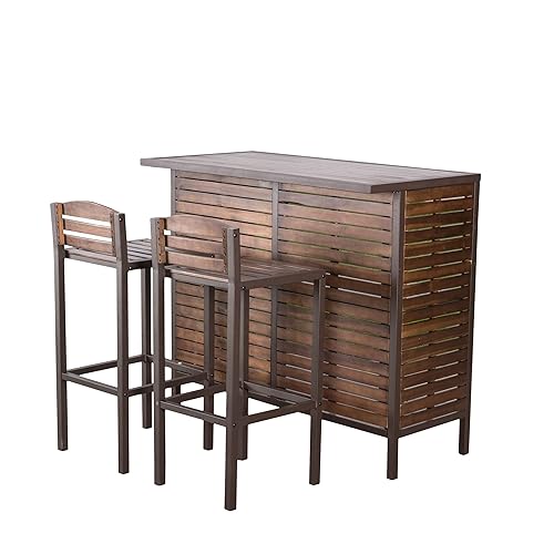 Christopher Knight Home Leni Indoor Acacia Bar Set with Rustic