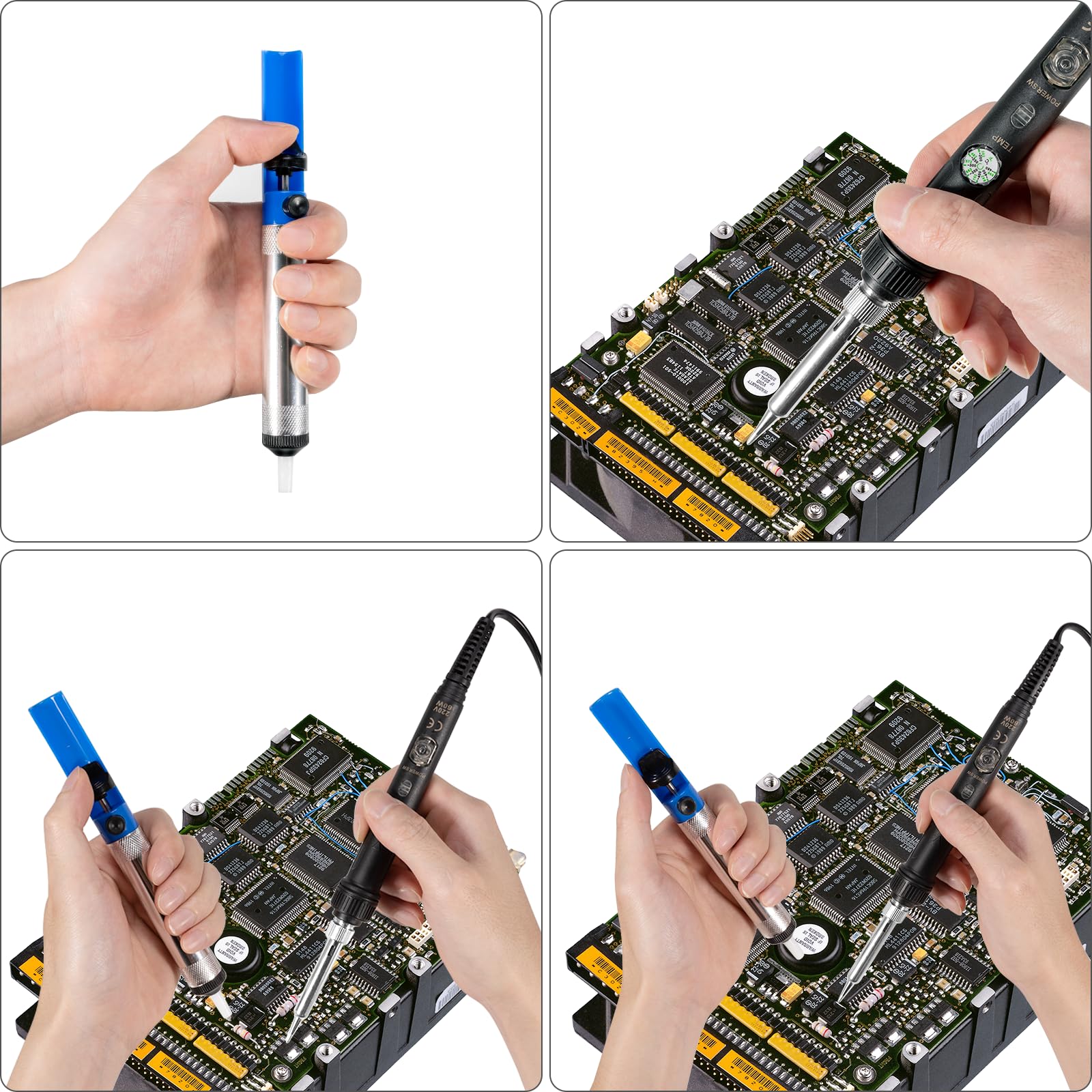 Saldatore a Stagno 60W Temperatura Regolabile 16 in 1 Kit Saldatura Elettronica