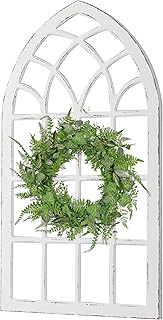 Sintosin Large Farmhouse Arched Window Frame Wall Decor 44 X 24 Inch, Ha...