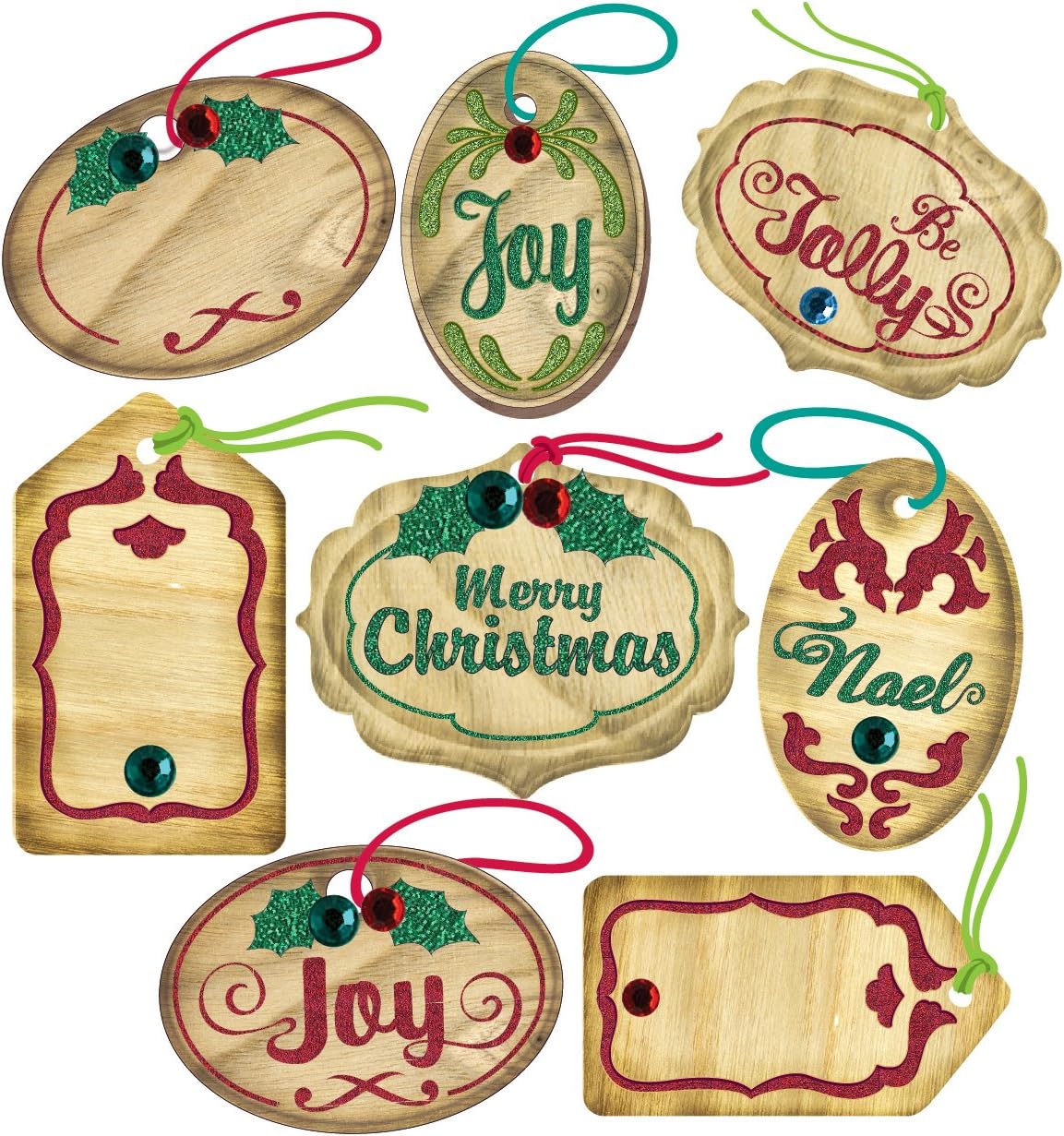 EK Success Brands Jolee's Boutique Dimensional Stickers, Mini Christmas Oval Tags Repeats